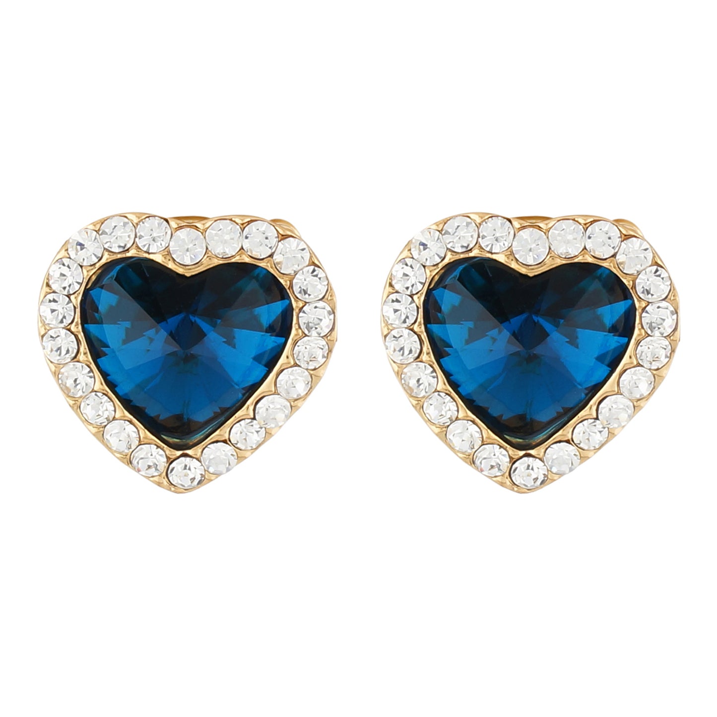 Blue Colour Heart Shape Ear Studs for Girls and Womens
