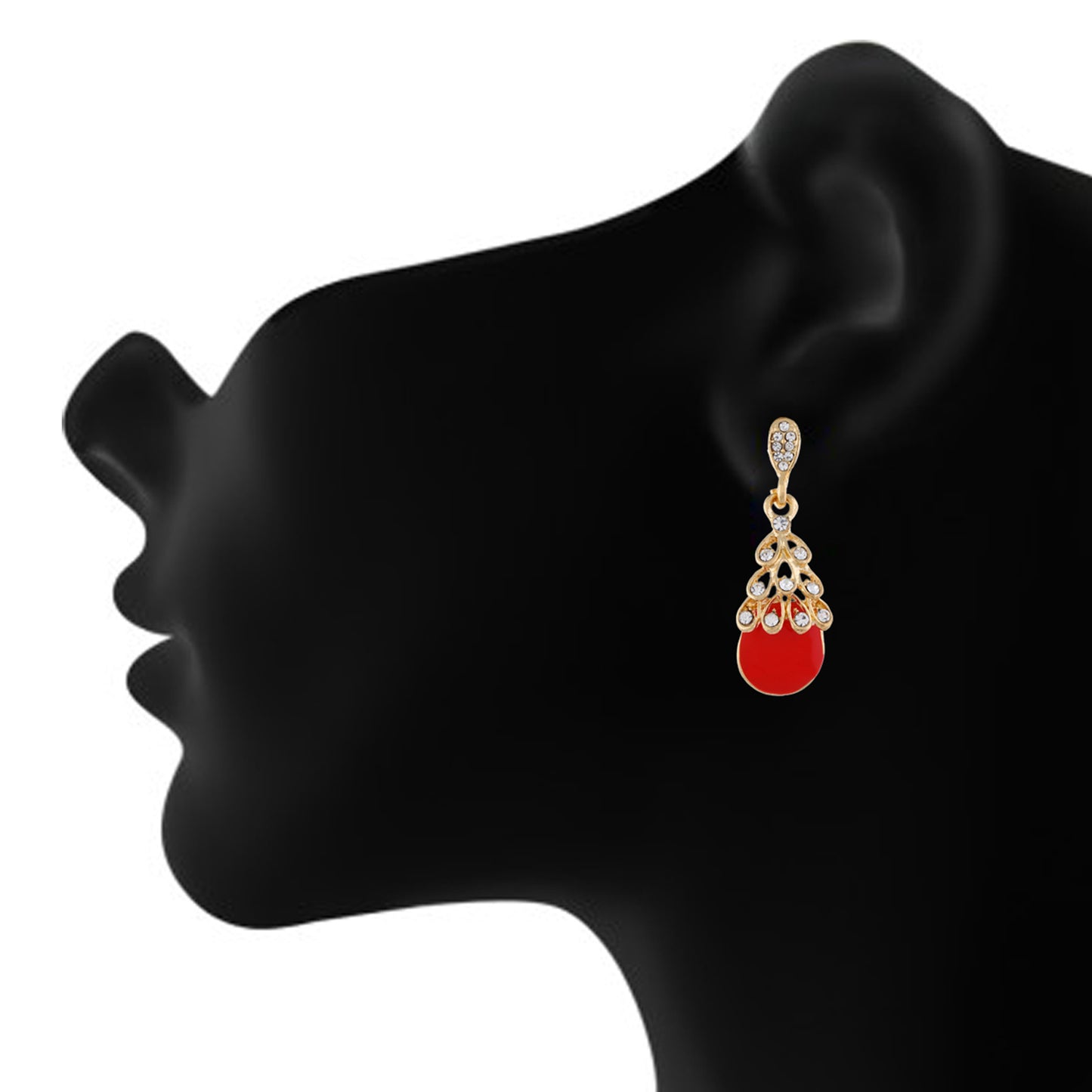 Red colour Drop Design Hanging Earrings for Girls and Women