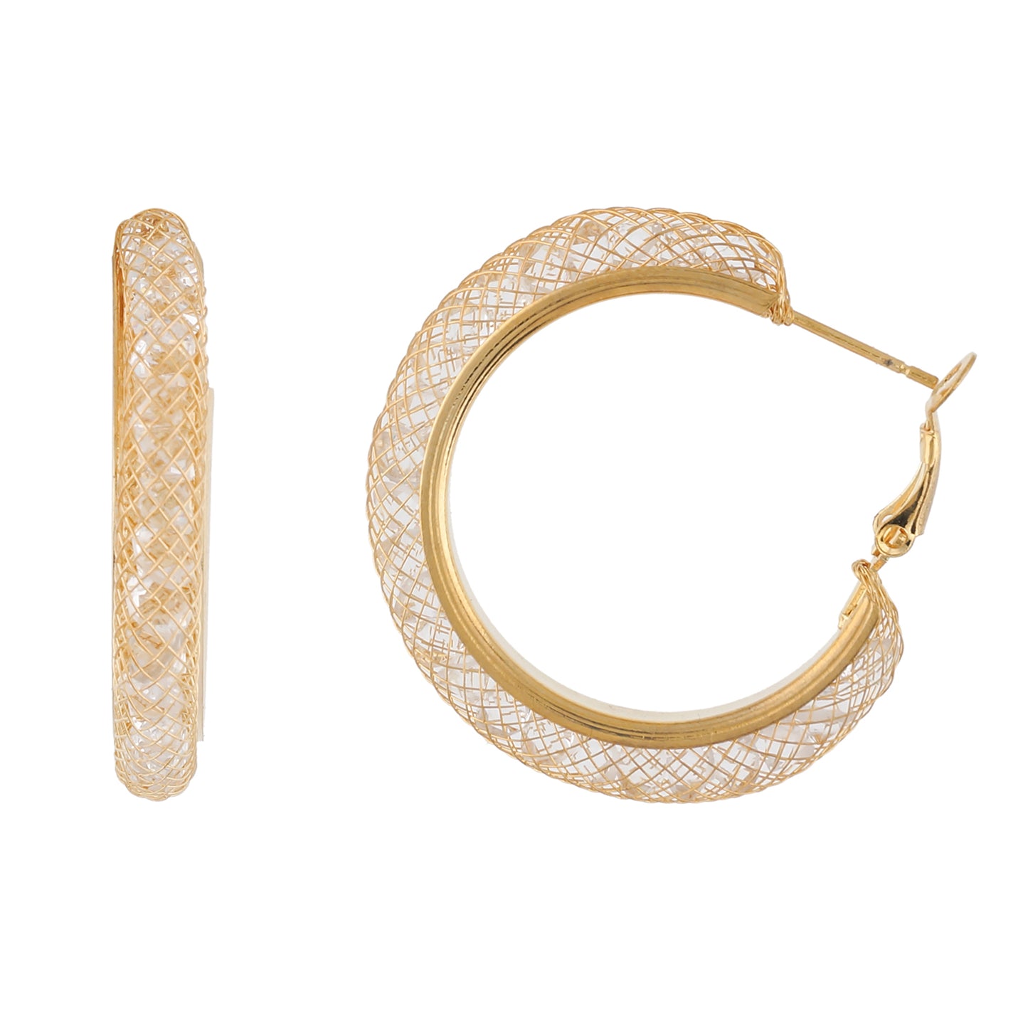 Gold Colour Formless Necklace and Earrings for Girls and Women