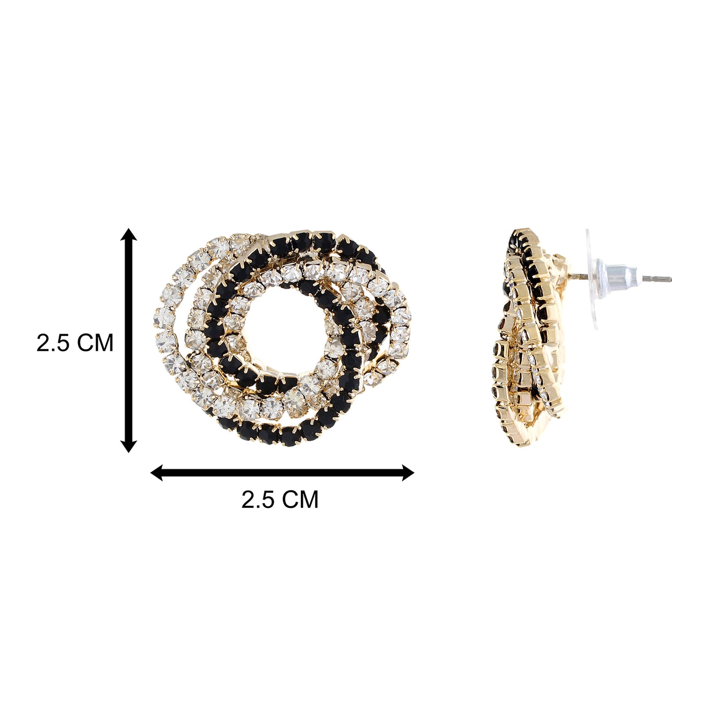 Multi colour Round Design Stud Earrings for Girls and Women