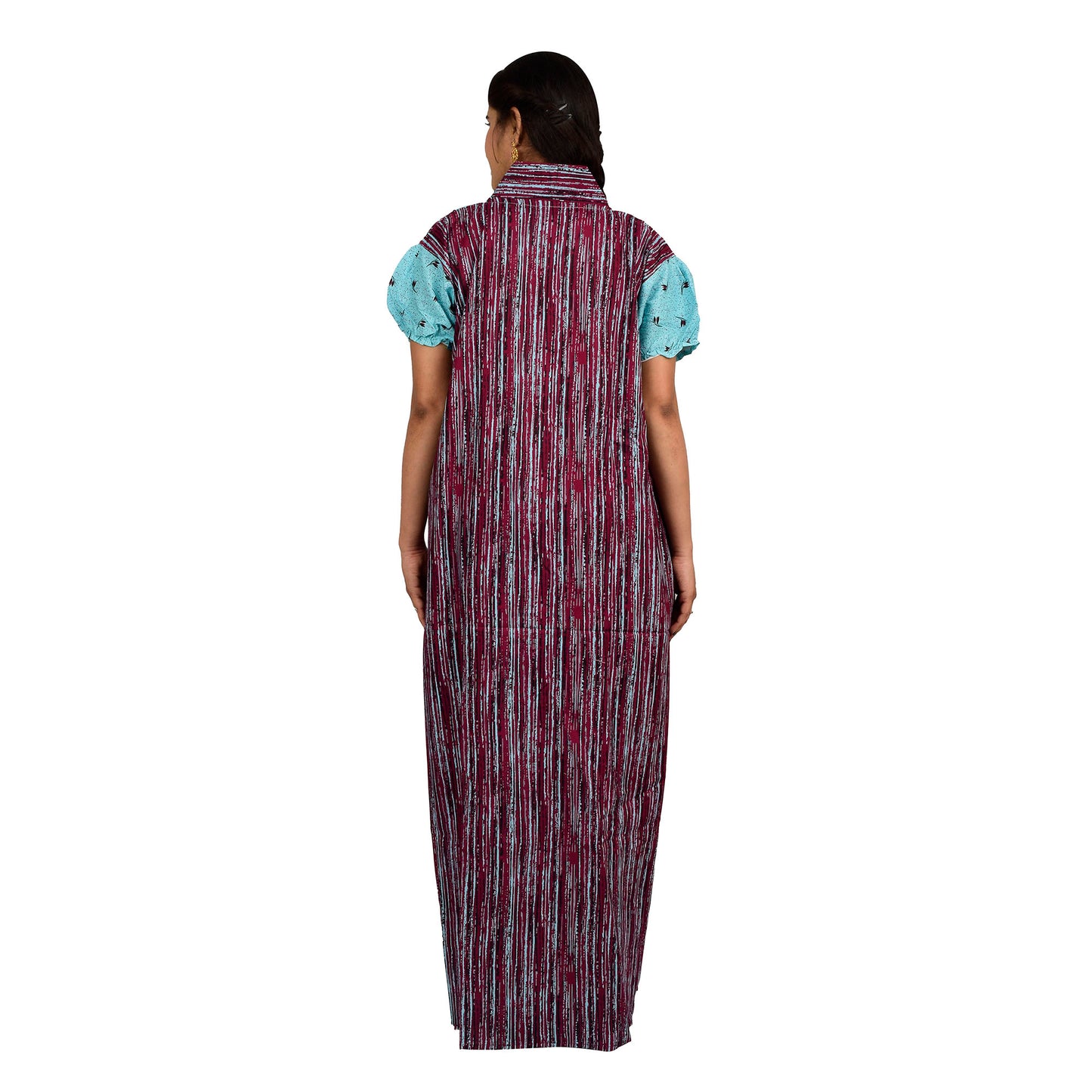 Printed Cotton Nighty For Women - Green