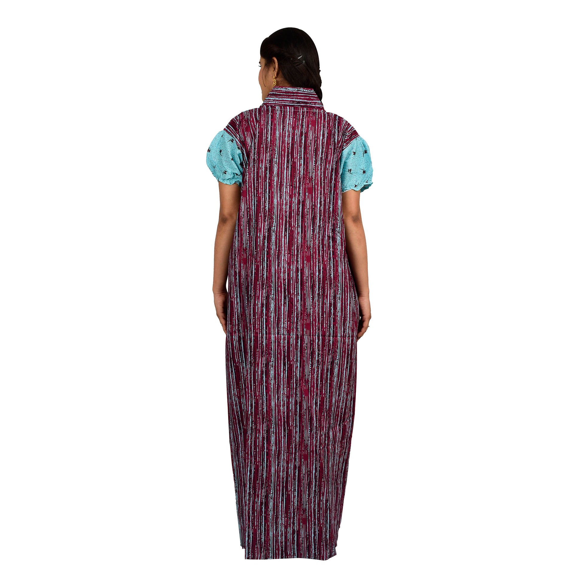 Printed Cotton Nighty For Women - Green
