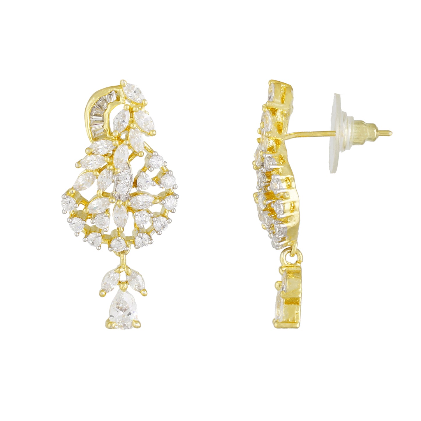 Smart Gold Plated CZ Copper Pendant Set for Ladies and Girls