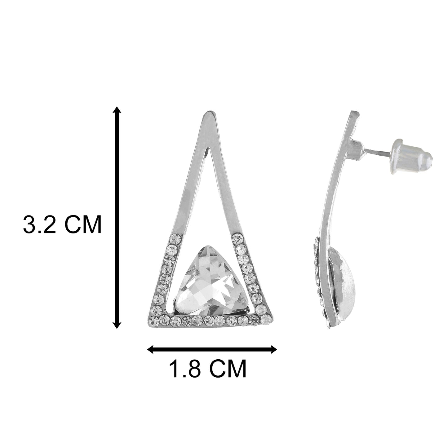 Silver colour Triangular Design Hanging Earrings for Girls and Women