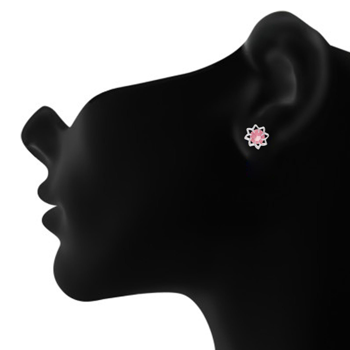 Pink colour Floral Design Stud Earrings for Girls and Women