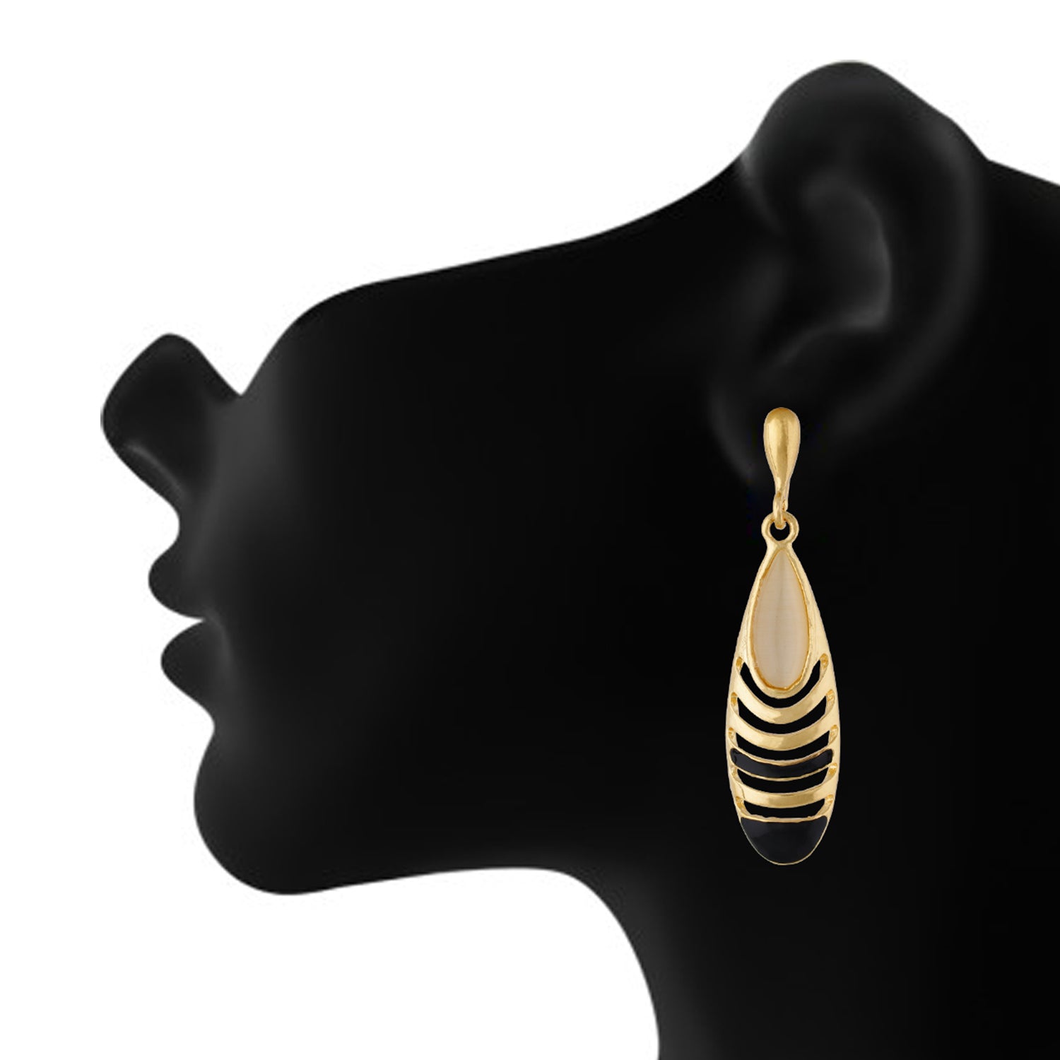 Trendy Black and Gold Colour Drop Shape Earring for Girls and Women
