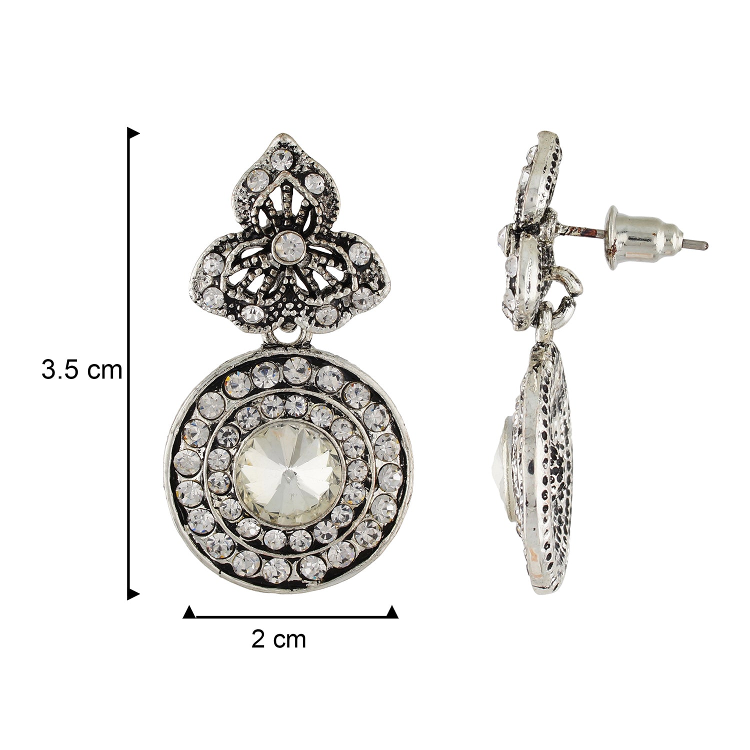 Stylish Silver Colour Round Shape Earring for Girls and Women