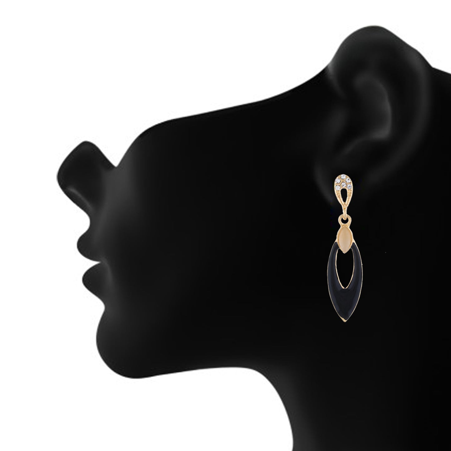Black colour Oval Design Hanging Earrings for Girls and Women
