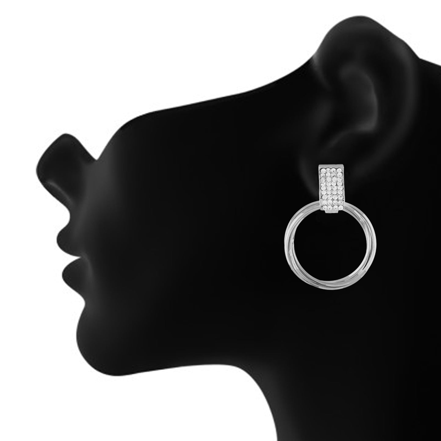 Classy Silver Colour Round Ring Design Earring for Girls and Women