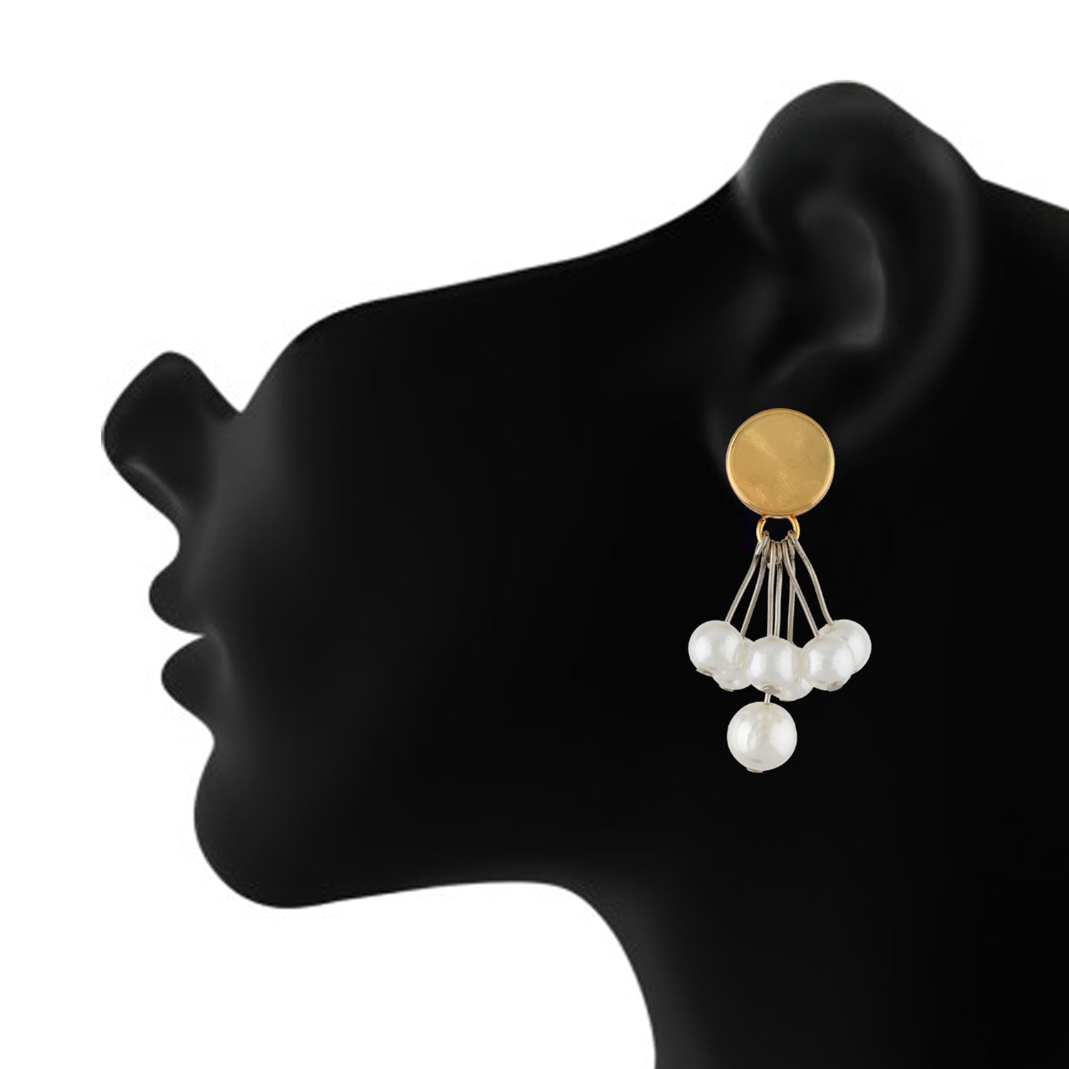 White Colour Pearl Shape Ear Danglers for Girls and Womens