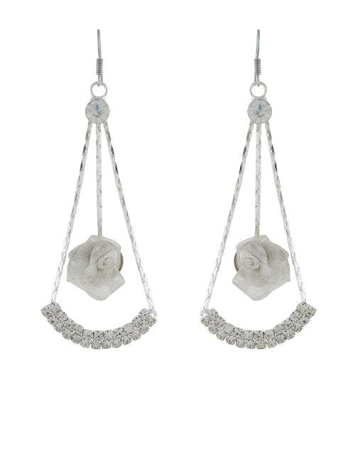 White colour Floral shape Earring