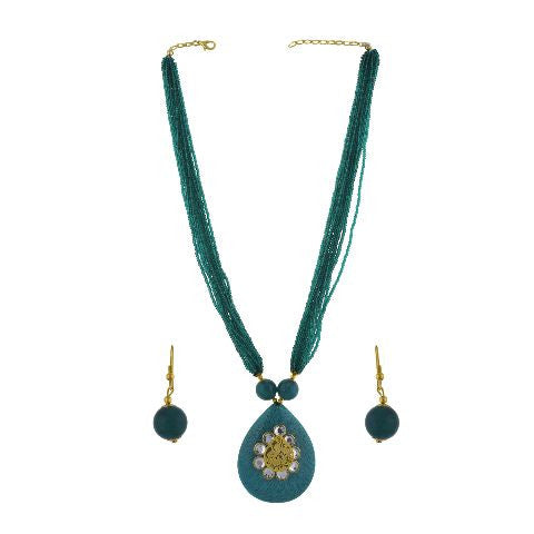 Green colour Indo Western design Necklace Set