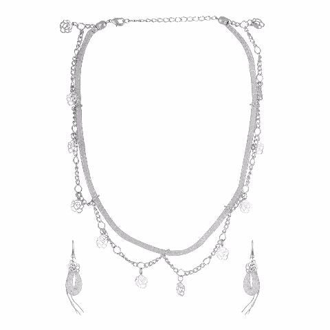 Silver colour Traditional design Necklace Set