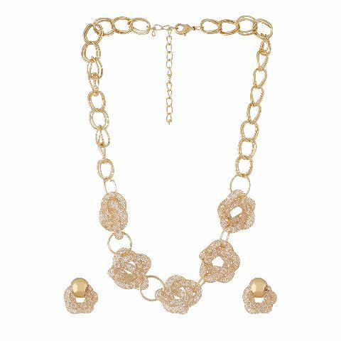Gold colour Traditional design Necklace Set