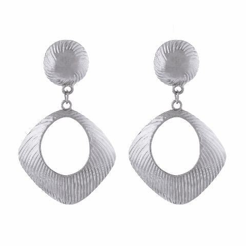 Silver colour rhombus  shape Earring