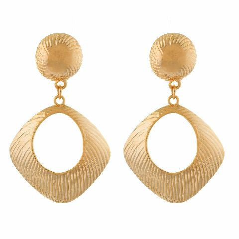 Gold colour rhombus shape Earring