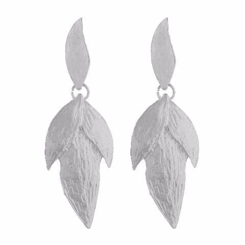 Silver colour Leaf  shape Earring