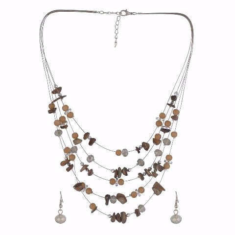Brown colour Western design Necklace Set