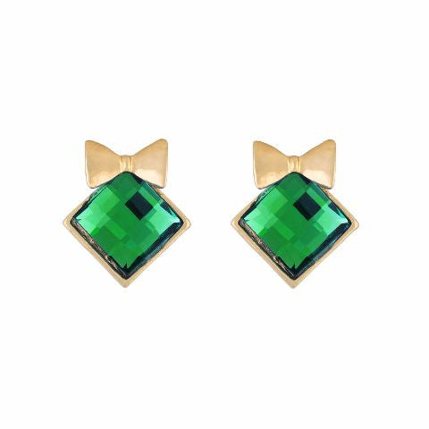 Buy Online Stylish Green Colour Alloy Ear Studs for Girls and