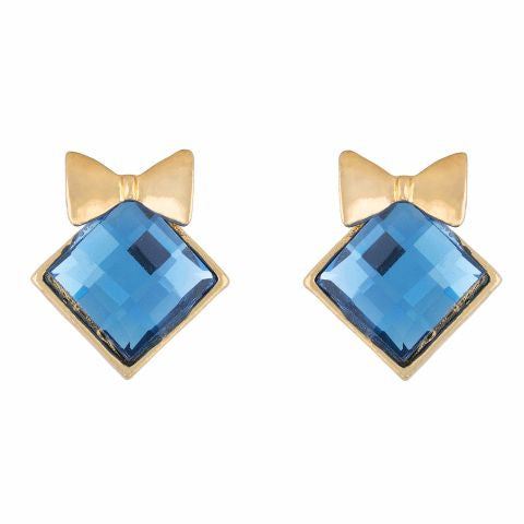 Blue colour diamond shape Stone Studded Earring