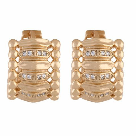 Gold colour Bali shape smart carving Earring