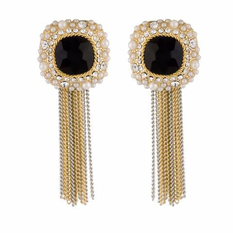 Multicolour colour round shape Stone Studded Earring