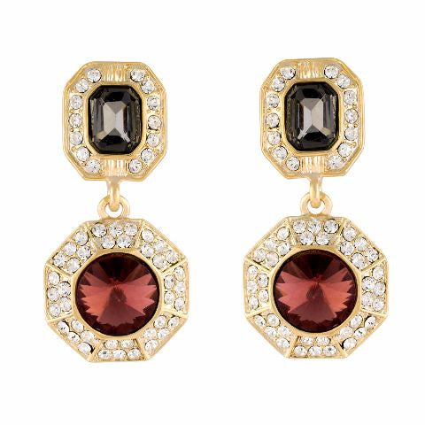 Multicolour colour round shape Stone Studded Earring