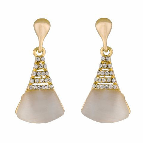Gold colour Cone shape Stone Studded Earring
