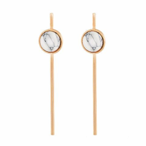 Gold colour Round shape Stone Studded Earring
