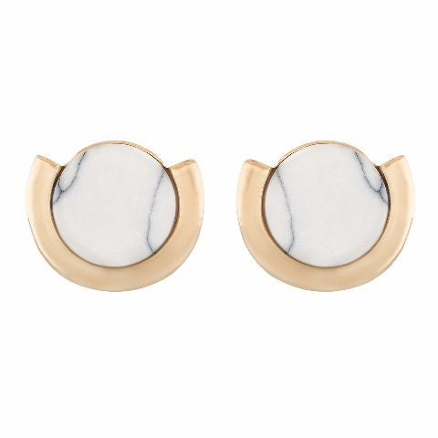 Gold colour Round shape Stone Studded Earring