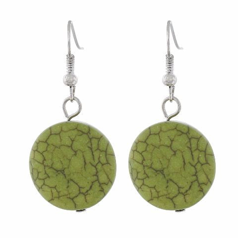Green colour Round shape Smartly Crafted Earring