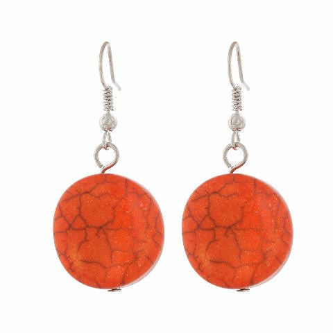 Red colour Round shape Smartly Crafted Earring