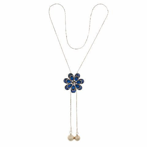 Blue and Silver colour Western design Necklace