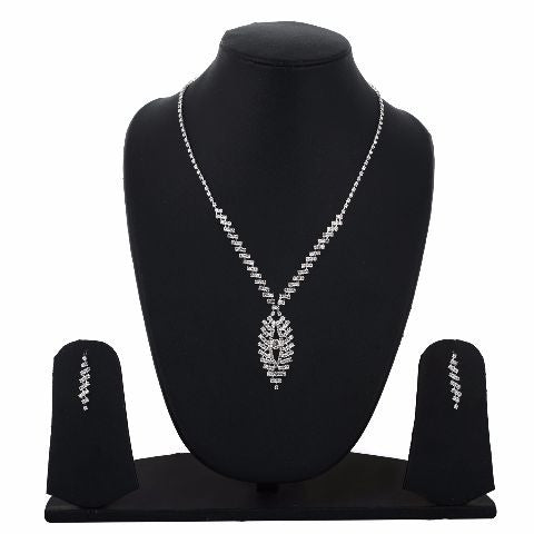 Silver colour Traditional design Necklace Set