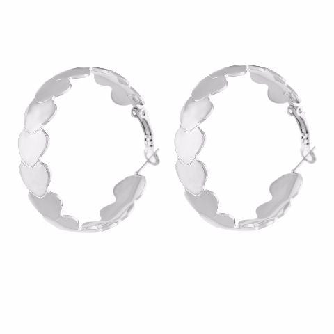Silver colour Round shape Smarty Crafted Earring