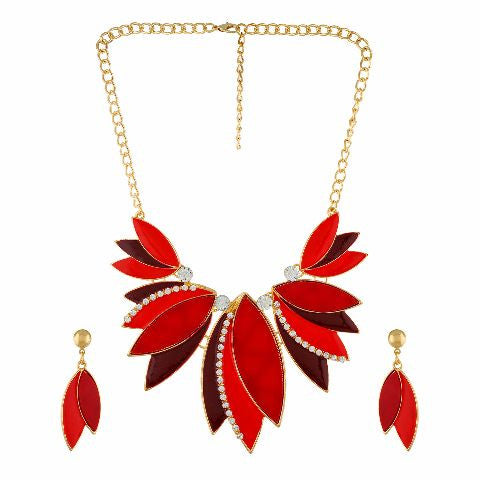 Red colour Western design Necklace Set