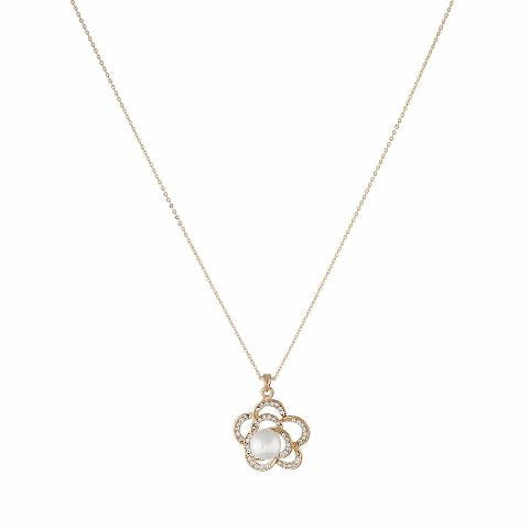Gold colour Traditional design Pendant Set