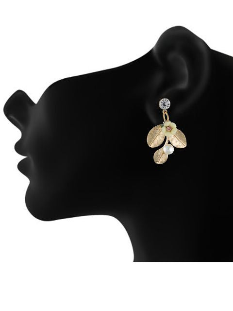 Gold colour Ceramic Flower shape Earring