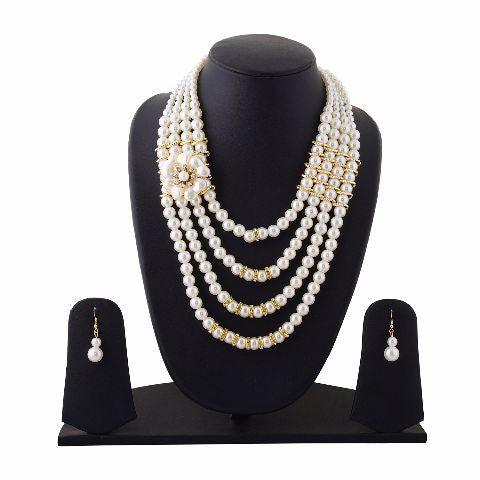 White colour Traditional design Necklace Set