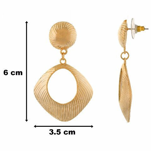Gold colour rhombus shape Earring
