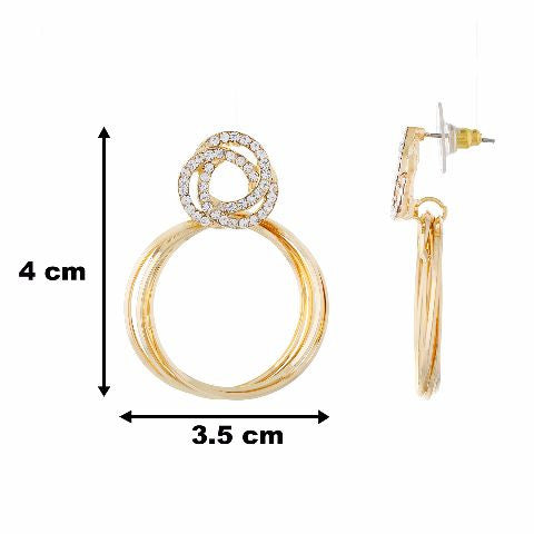 Gold colour Round shape Studded Earring