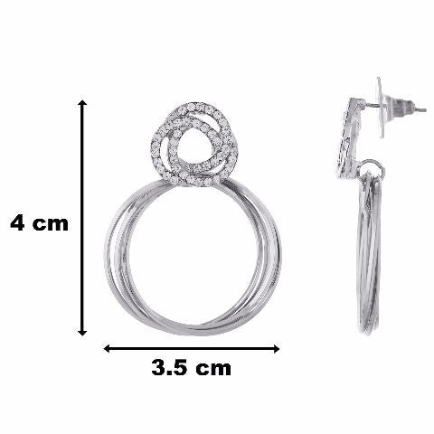 Silver colour Round shape Studded Earring