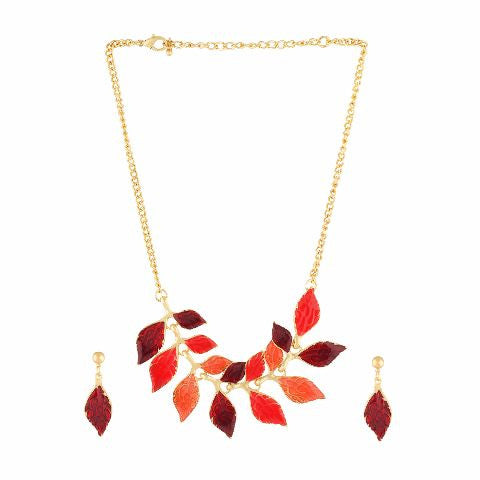 Red colour Western design Necklace Set