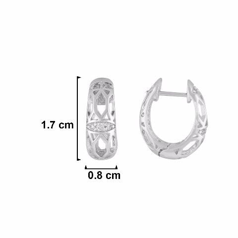 Silver colour Bali shape smart carving Earring
