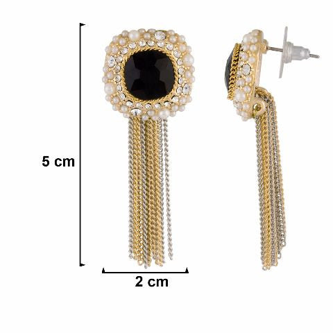 Multicolour colour round shape Stone Studded Earring