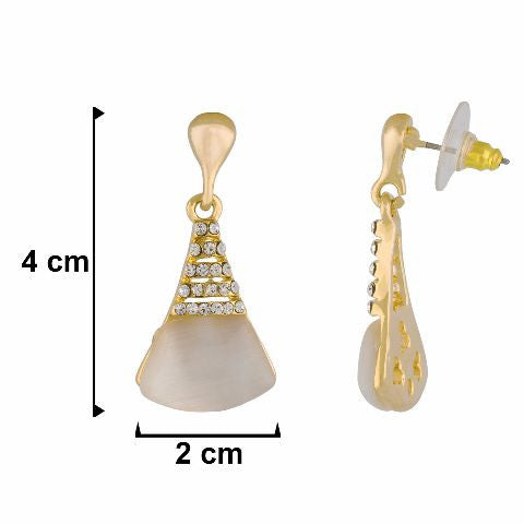 Gold colour Cone shape Stone Studded Earring