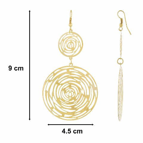 Gold colour Round shape Smartly Crafted Earring