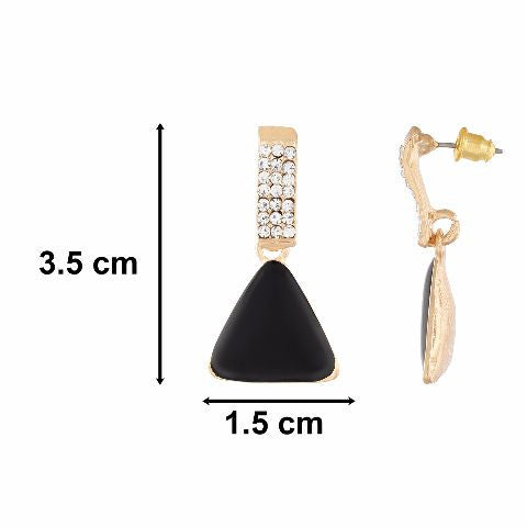 Gold colour Triangular shape Enamel Earring