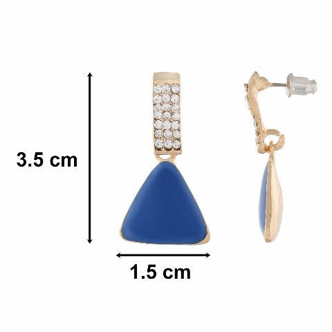 Gold colour Triangular shape Enamel Earring