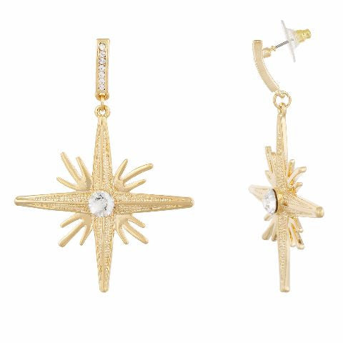 Gold colour Star shape Stone Studded Earring